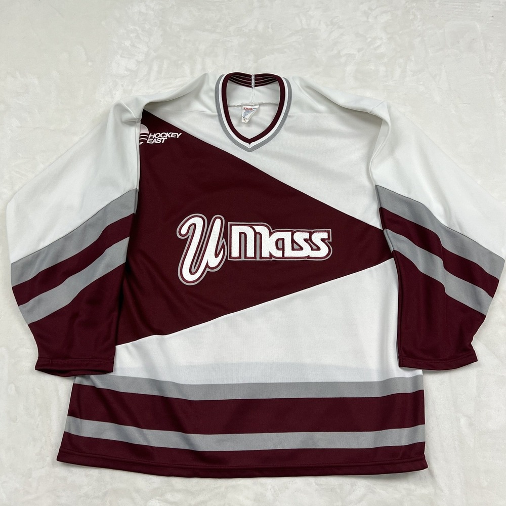 CCM Hockey Jersey Mens XL White UMass Amherst Minutemen Hockey East NCAA